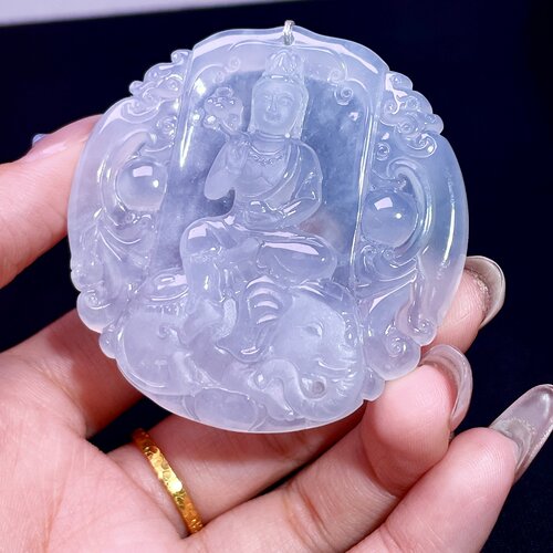 缅甸翡翠普贤玉吊坠天然玉石A货