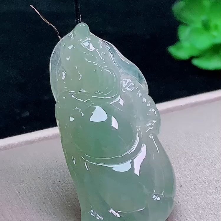 缅甸翡翠关公玉吊坠天然玉石A货冰种收藏正品新款证书老坑0107