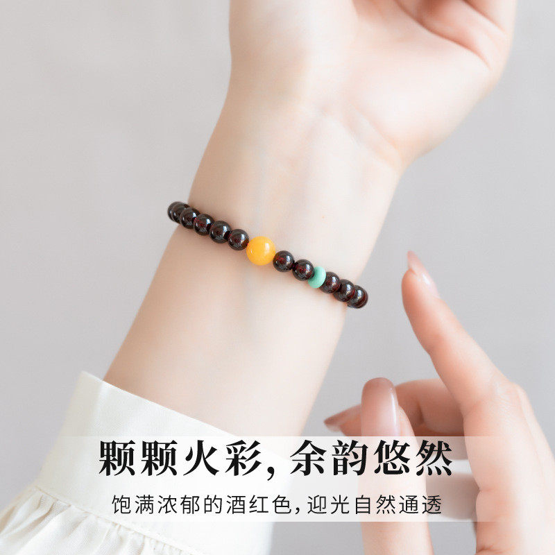 天然石榴石手串女款01