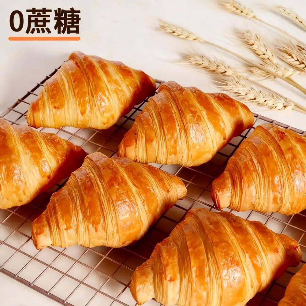 无蔗糖牛乳可颂面包0防腐剂干净配料表饱腹老年人营养早代餐零食