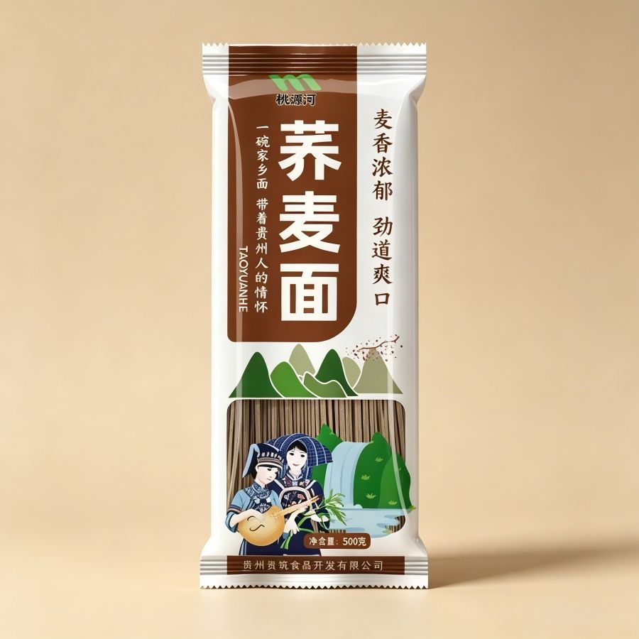 无添加【荞麦面】挂面0脂肪非油炸纯粗粮面速食 健身代餐面条