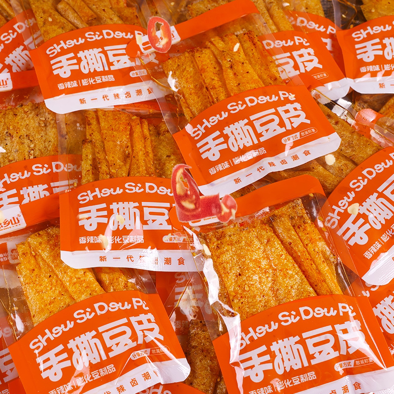 手撕豆皮湖南特产平江小吃香辣豆卷麻辣零食辣条小包装怀旧解馋
