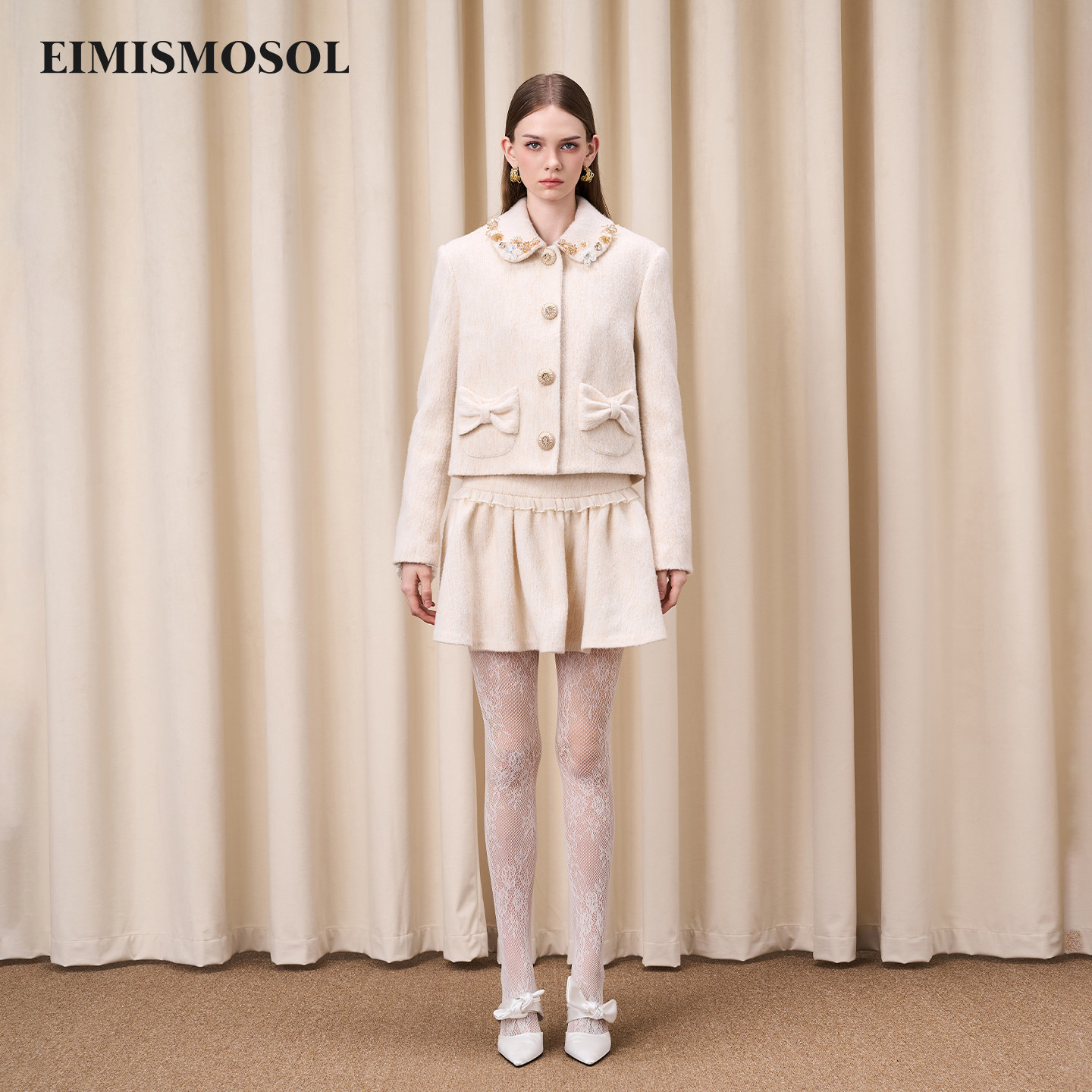 Eimismosol秋冬新款小香风毛呢外套女高腰百褶短裙时尚套装,女装/女士精品,时尚套装,淘宝优惠券,粉丝福利购,淘宝优惠卷