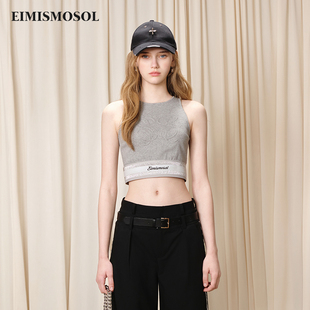 【祝绪丹 钟丽丽同款】Eimismosol夏季新款针织背心女无袖T恤