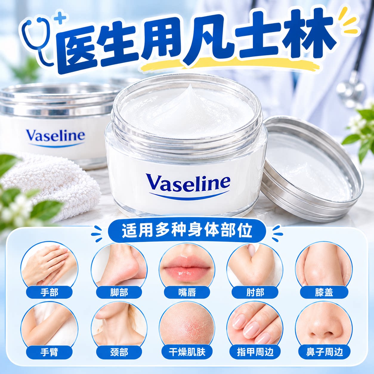 医用纯白凡士林油膏防裂滋润保湿