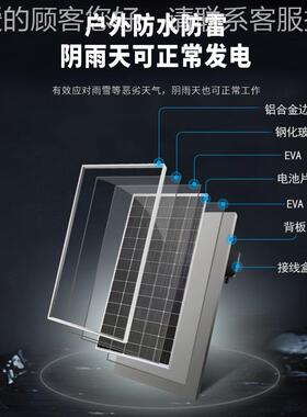 36户V350W星晶硅太阳能电池板外充单36V350W-电设备家用光伏发电