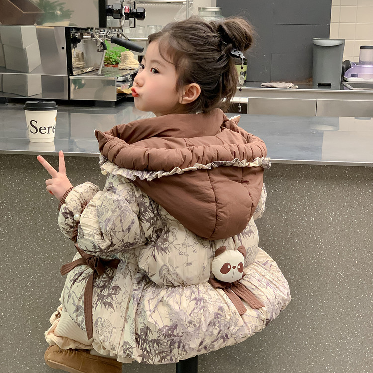 女童羽绒服女宝宝国风白鸭绒外套