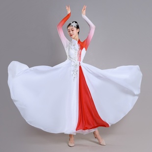 开场舞大摆裙舞蹈合唱歌伴舞演出服飘逸灯火中国万疆合唱蒙古服装