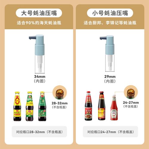 蚝油瓶压嘴神器倒耗油按压嘴通用耗油瓶挤压家用蚝油泵头挤压器
