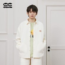 conklab趣味水果标格子夹棉肌理衬衫男春季国潮宽松休闲情侣外套