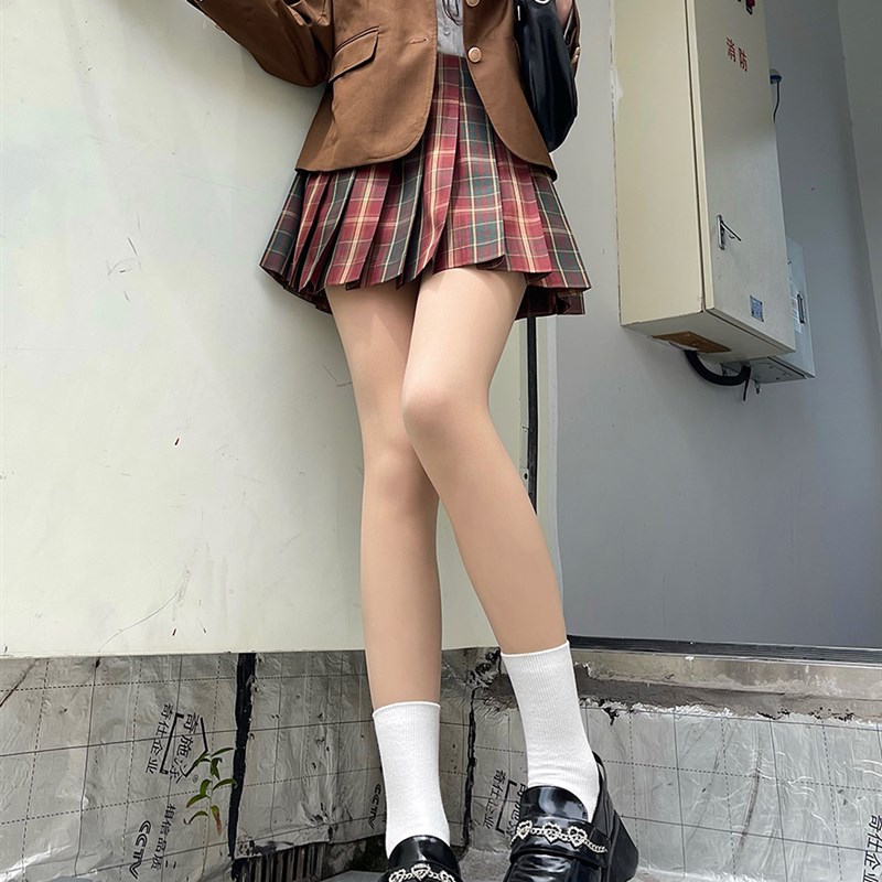 秋冬光腿神器打底裤女双层超自然裸感加绒加厚保暖jk肉色连裤丝袜