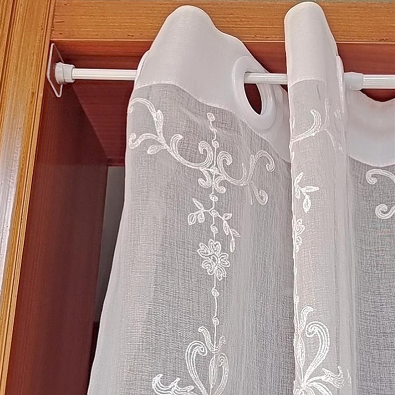 伸缩杆固定托挂杆透明粘贴式横杆免打孔窗帘杆固定座托架安装挂钩