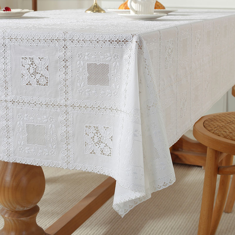 白桌布防水防油免洗餐桌布家用客厅防滑防尘桌布高级感PVC茶几布