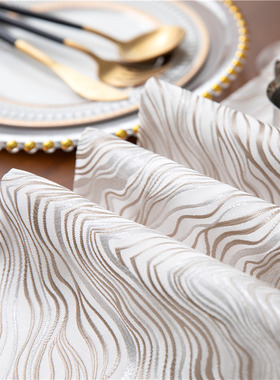 橙色黄色轻奢风桌旗 餐桌长条布装饰布艺美式欧式法式电视柜台布