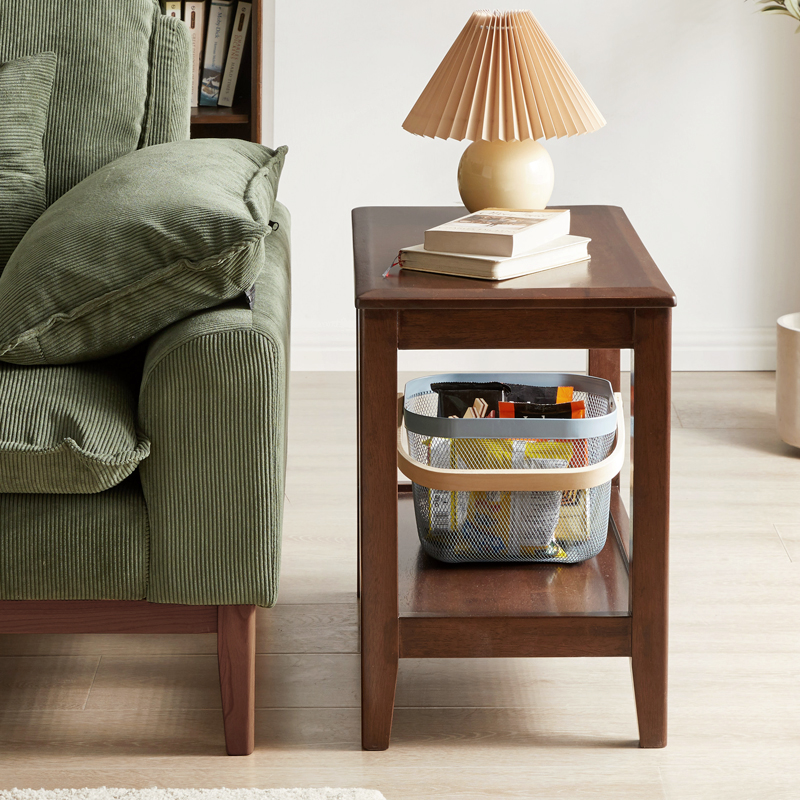 实木边几侧边柜客厅简易茶桌可移动床头方桌沙发角几双层小茶几