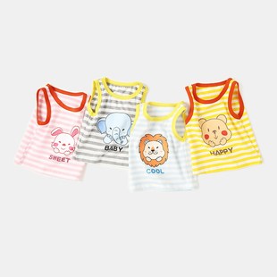 上衣1岁小童 男幼儿宝宝12个月女童打底衫 婴儿衣服背心无袖 T恤夏装