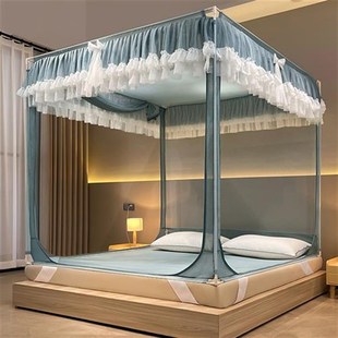 新款 家用三开门拉链 20a23年新款 全底防摔蚊帐婴儿宝宝防掉床韩式