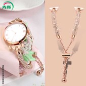 60023 适配阿玛尼满天星手表带女AR1926 11244 1956精钢表链14mm