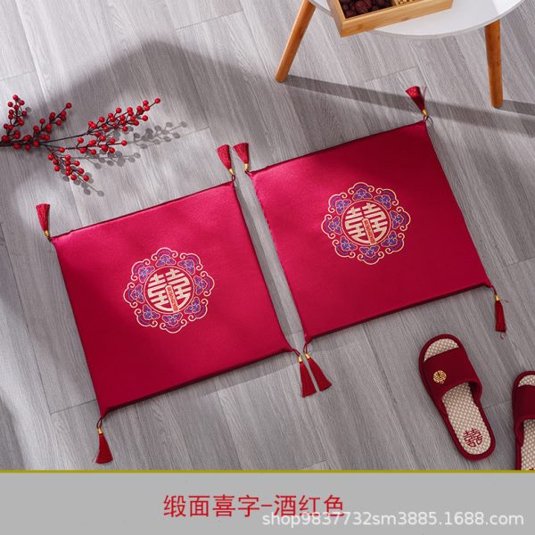 一对茶跪拜垫口跪垫改结婚磕坐喜垫敬婚礼红色婚庆用品垫子头
