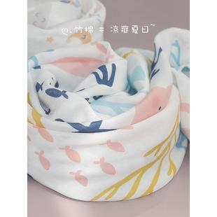 竹棉双层纱布面料婴儿睡袋宝宝a类盖毯夏季 凉感超柔竹纤维纱布料