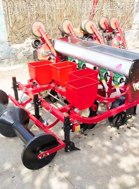 拖拉机带花WBO播机两行四种行肥起垄后播种施播种一生体机花生播