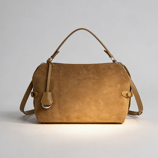 2026新款麂皮小方包女大容量手提斜挎包中年妈妈包百搭通勤单肩包