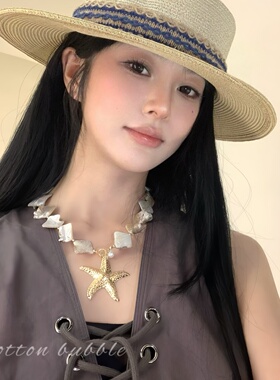 海边夏日海星贝壳项链夸张度假风