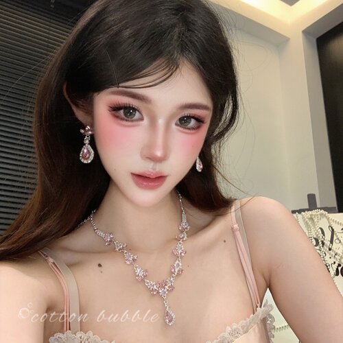 轻奢公主粉色项链夸张晚礼服配饰