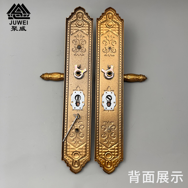 防盗门把手豪华别墅入户门拉手锁具通用型L铝合金铁木门大门锁实