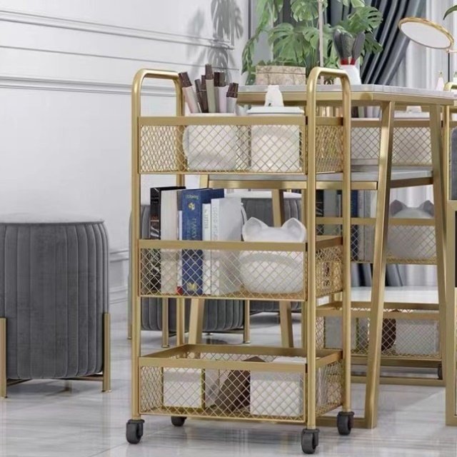 火罐车专用美发工具车带轮书架子洗发推动零食车置物柜支架工具柜