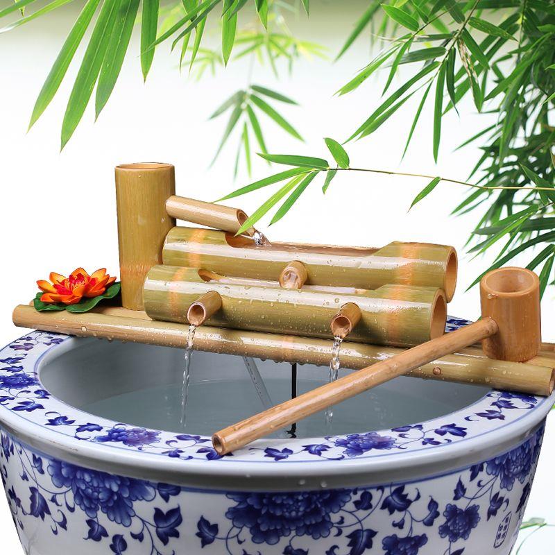 竹子流水器水景招财摆件