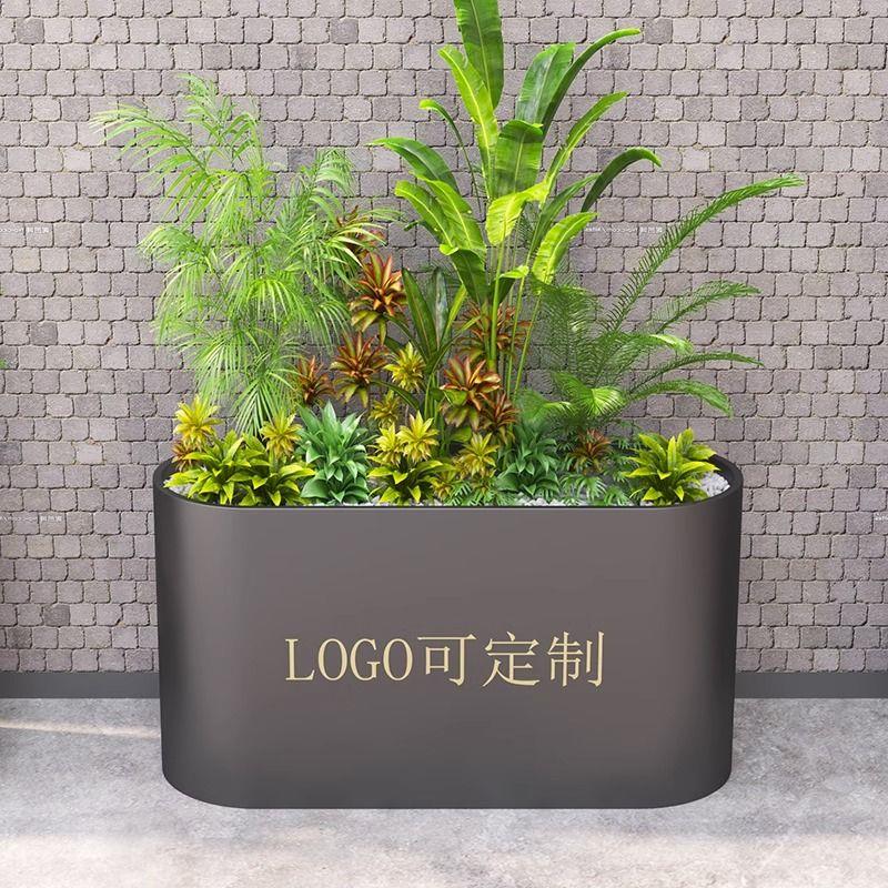 户外铁艺花箱组合长方形