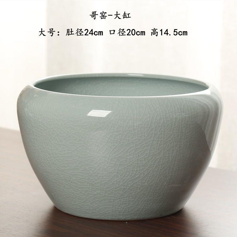 陶瓷无孔水养荷花缸哥窑