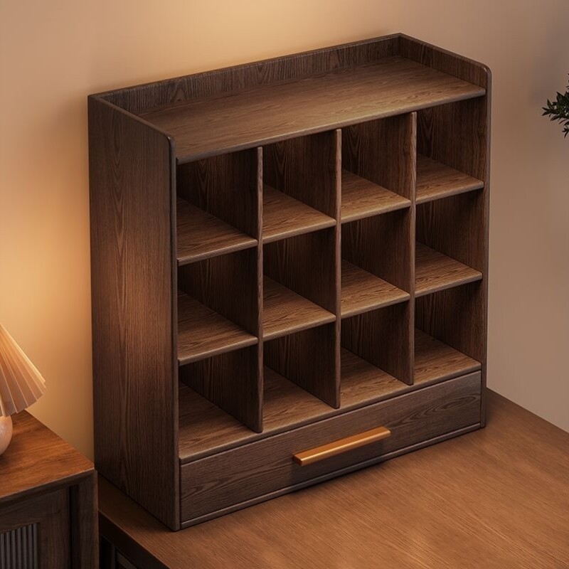 免安装桌面实木杯架茶具杯子咖啡杯展示架茶杯收纳格子水杯置物架