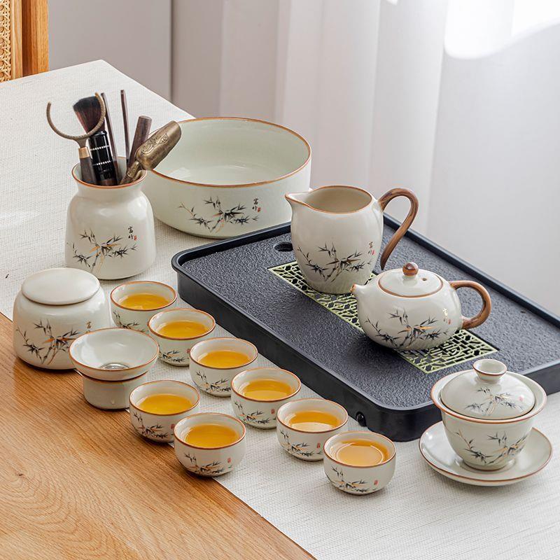 爆款高档汝窑功夫茶具套