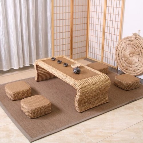 日式藤编茶几榻榻米桌茶桌阳台桌炕几飘窗桌家用编织矮桌简约组合