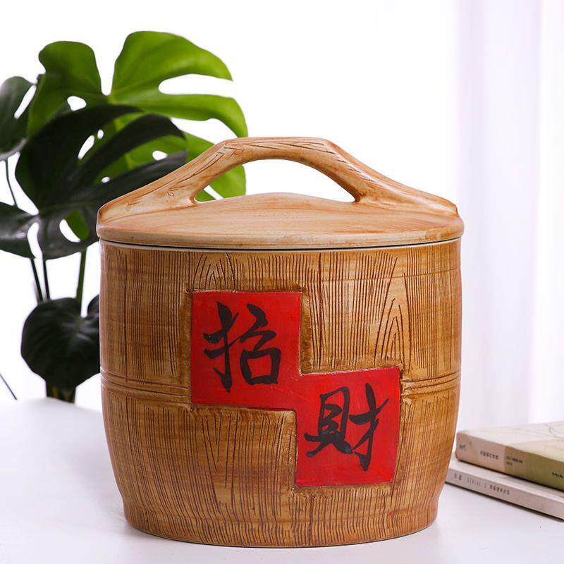 景德镇瓷米缸家用盖子陶