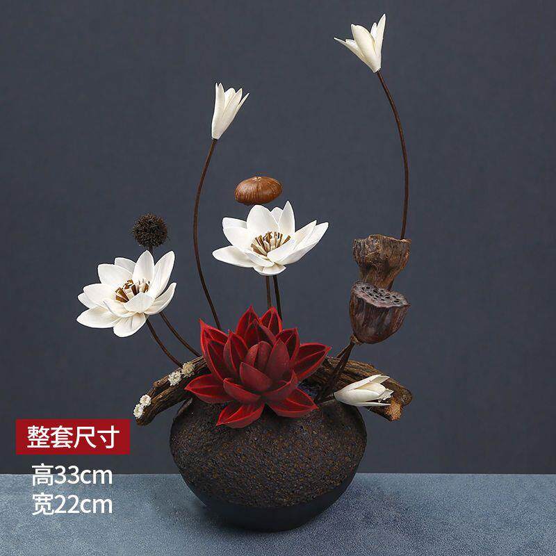 干花真花摆设莲蓬花束餐