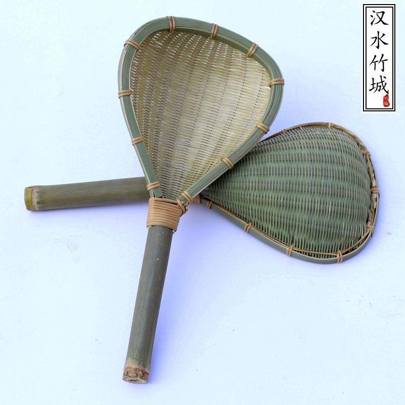 中式复古竹编淘米筲箕捞