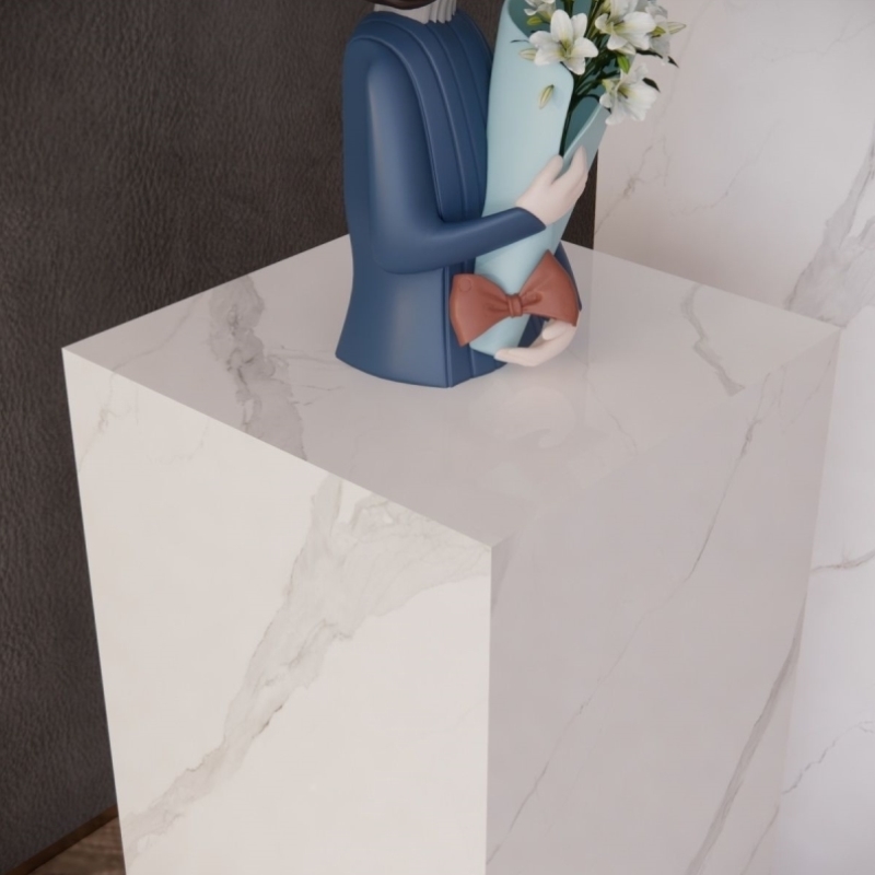 现代轻奢简约客厅玄关家居落地摆件家居展台岩板花架