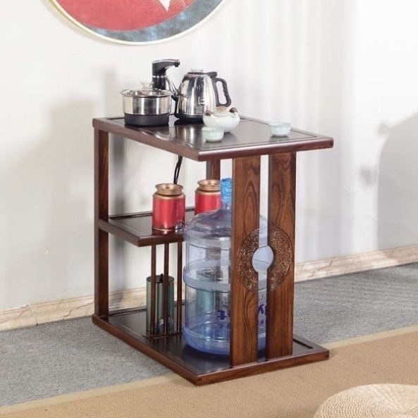 新中式老榆木茶水柜实木简约家用客厅烧水台办公室一体茶桌茶边柜