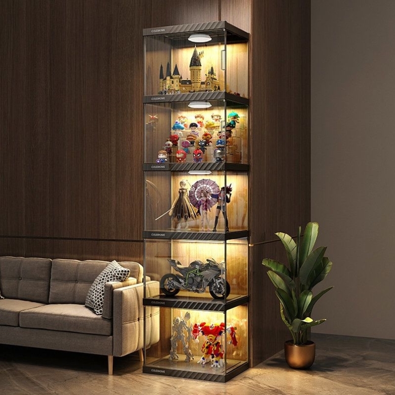 手办展示柜模型玩具陈列置物架子家用公仔高达模型透明展示盒