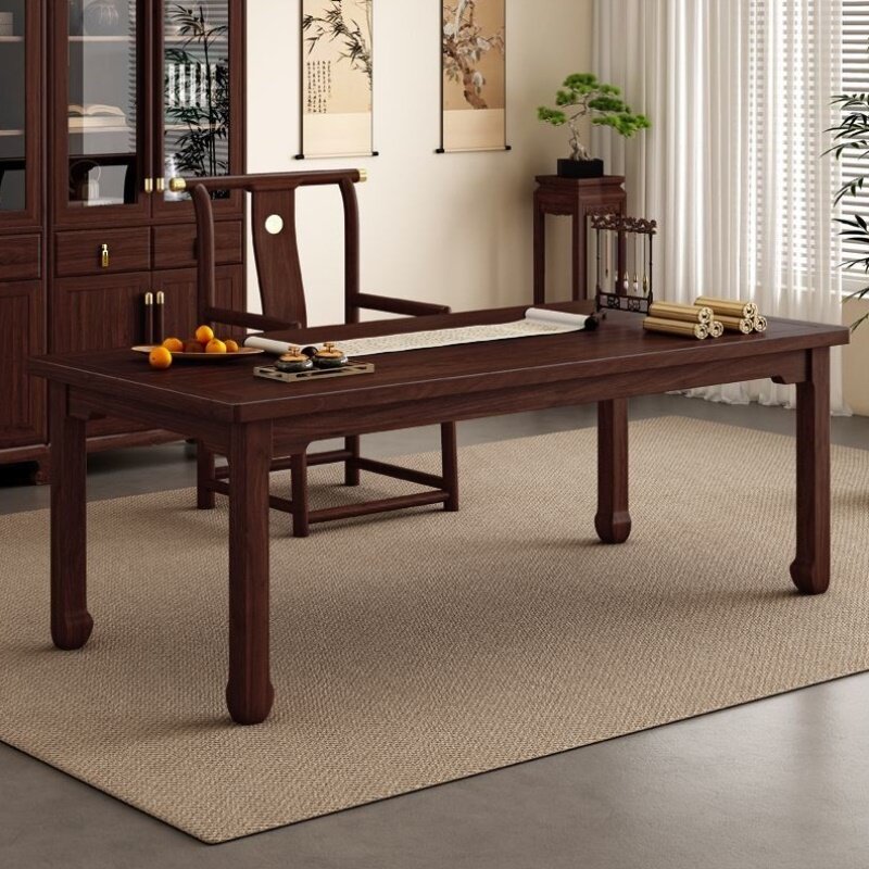 实木书桌新中式书桌电脑桌办公室总裁桌家用学生书法写字台