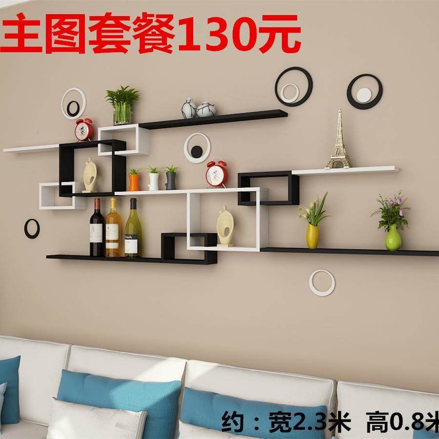 免打孔墙上置物架客厅沙