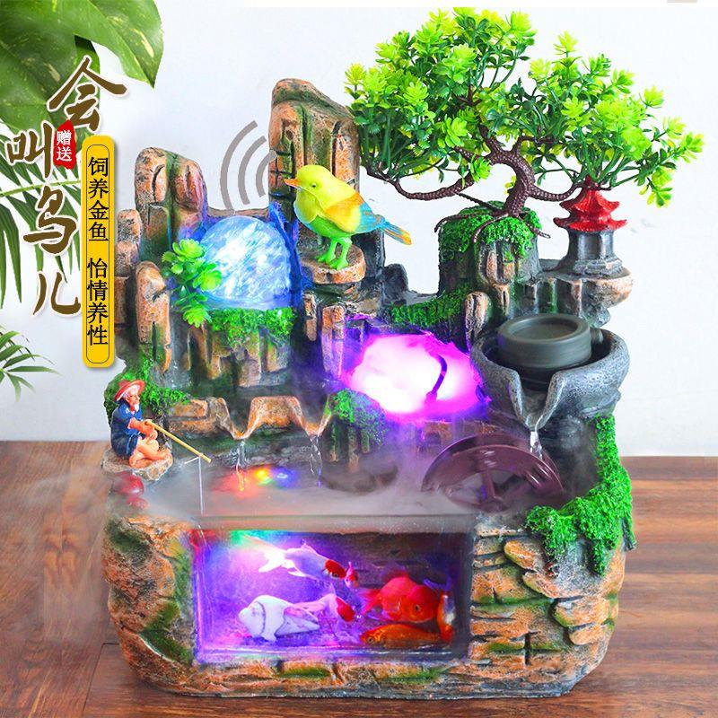 假山流水喷泉鱼缸客厅电