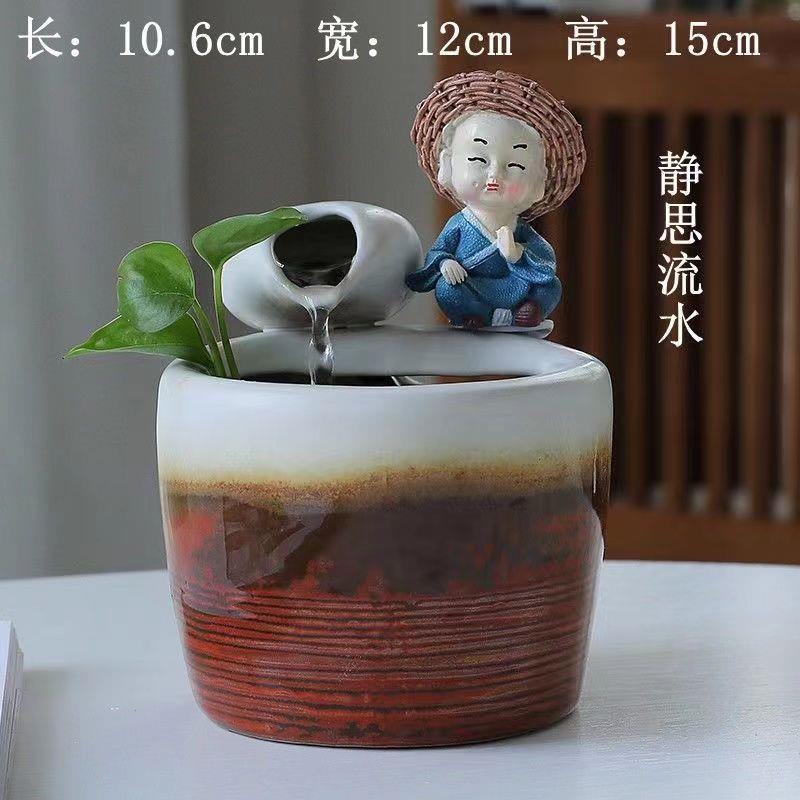 陶瓷水循环小型招财流水