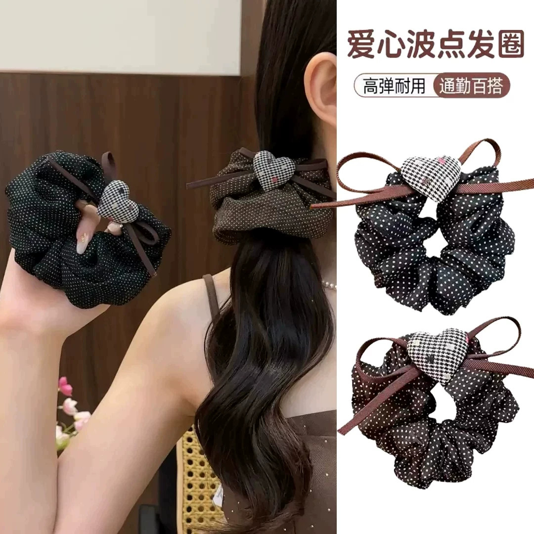 韩系蝴蝶波点爱心大肠发圈