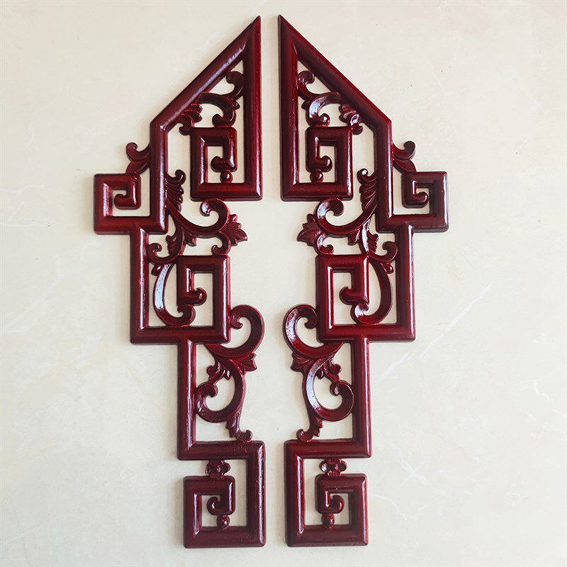 东阳木雕花新中式实木角花装修吊顶欧式背景墙装饰镂空贴花片接线