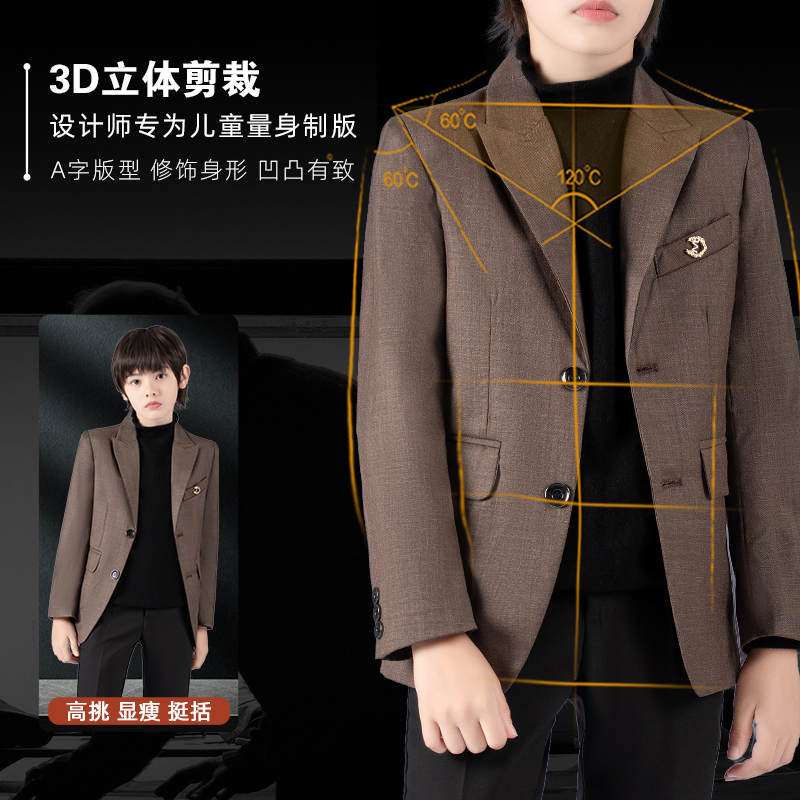 儿童西装套装男童西服外套花童婚礼主持人钢琴表演礼服中大童西装