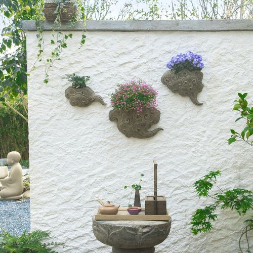 汉韵堂新中式庭院花盆户外花园阳台墙上装饰摆件创意祥云壁挂景观